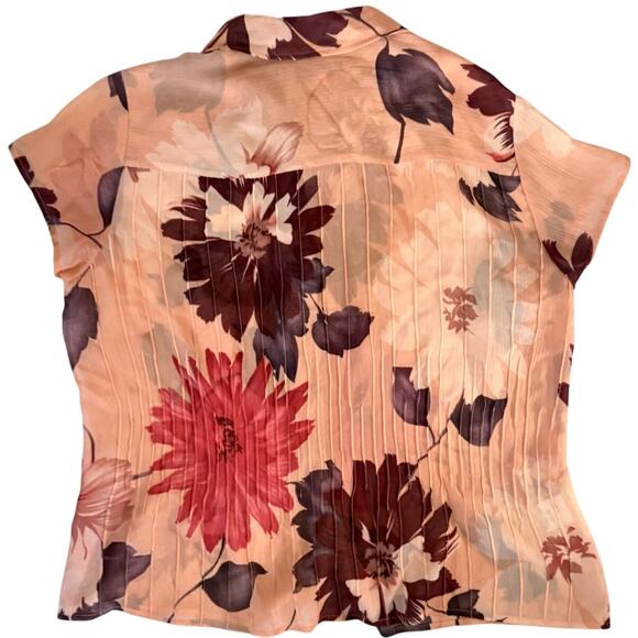 Vintage Emanuel Ungaro 100% Silk Sheer Collared Shirt Floral print top - Picture 2 of 7